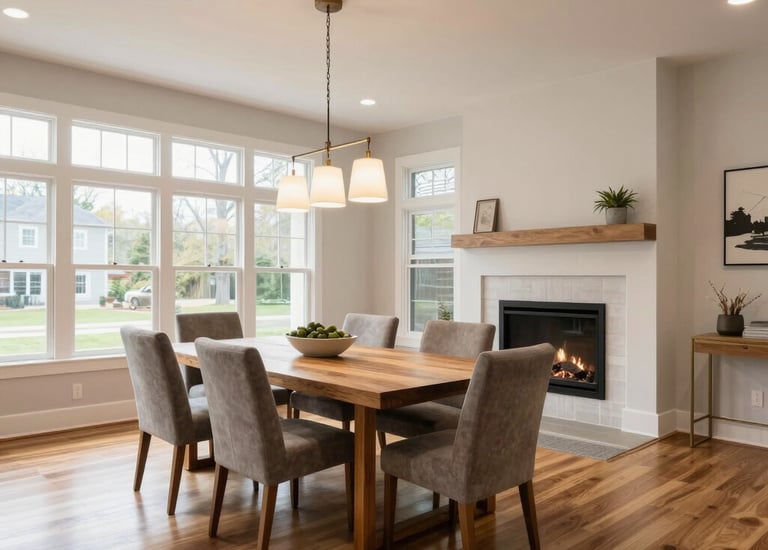 Finished tile flooring with clean grout lines in a modern kitchen.