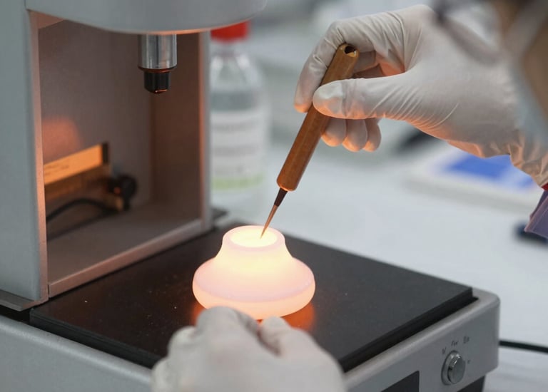 Close-up of precision-engineered powder coating application on carbon fiber UAV components.