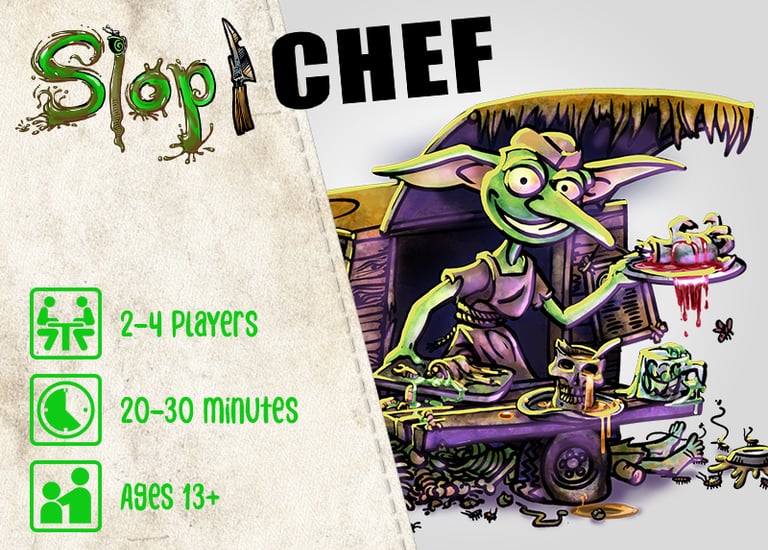 Slop Chef. 2-4 players, 20-30 minutes, ages 13 and up