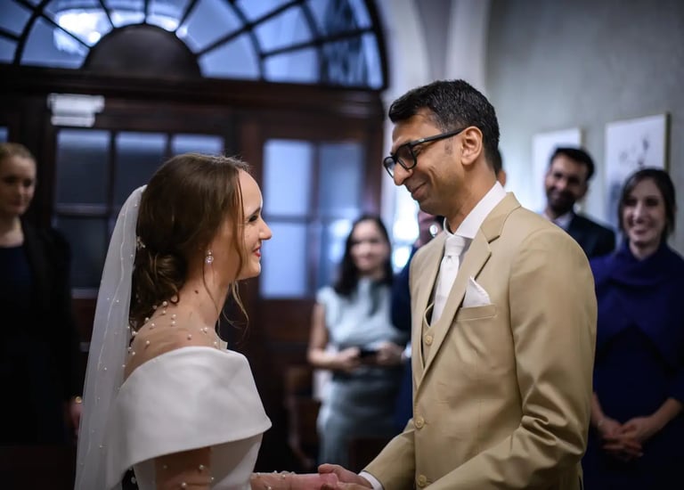 wedding couple during their ceremony