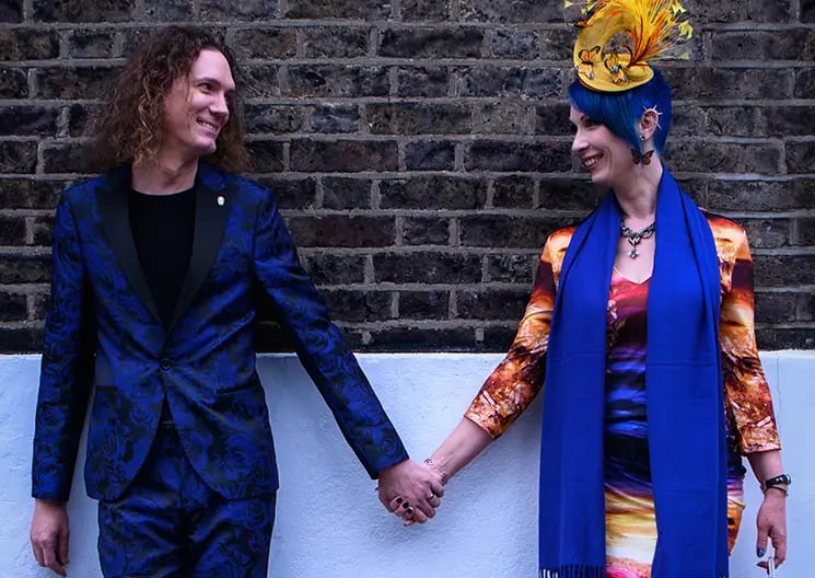 wedding couple outside Islington Town Hall