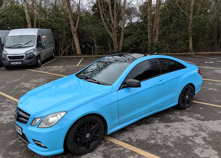 3m 2080 sky blue wrap on e350 mercedes