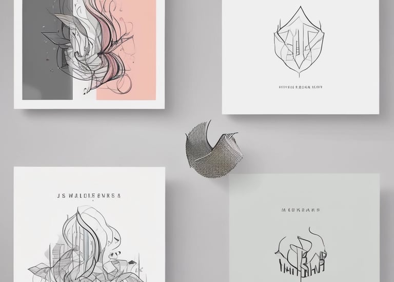 Minimalist graphic design featuring clean lines and soft pastel colors.