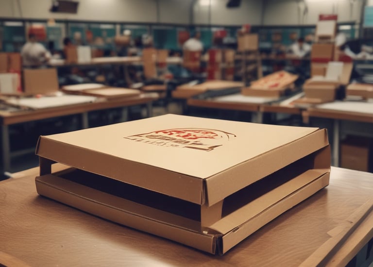 A vibrant custom-designed box with bold colors and sleek typography.