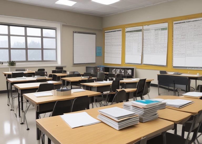 Graphs and charts illustrating student progress data.