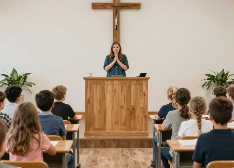 Children participating happily in a Sunday school class.