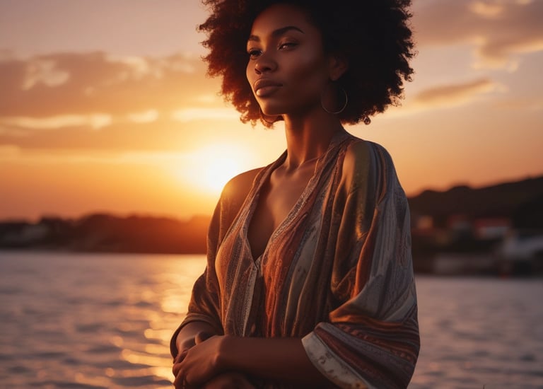 A woman planting a tree symbolizing growth and new beginnings.