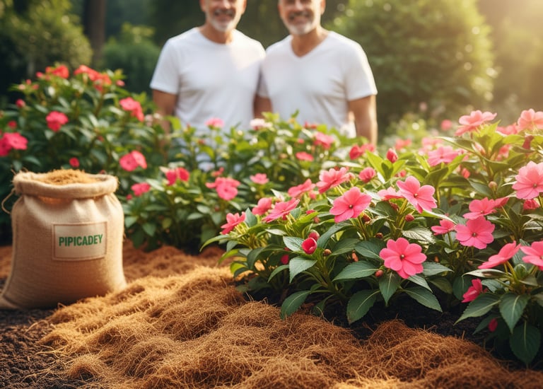 cocofiber digunakan sebagai litupan (mulching)