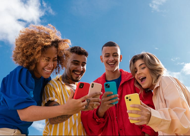 young people celebrating success 