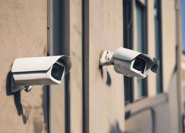Close-up of an alarm sensor mounted discreetly on a wall corner.
