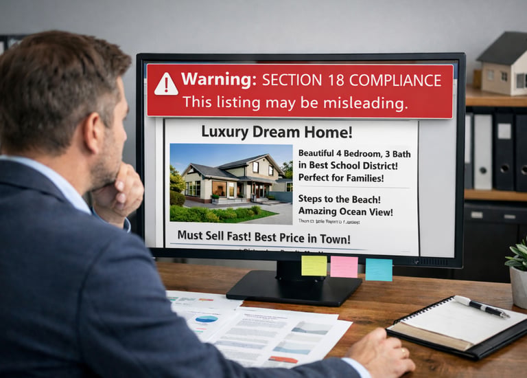 Real estate listing flagged for Section 18 compliance risk under Australian law