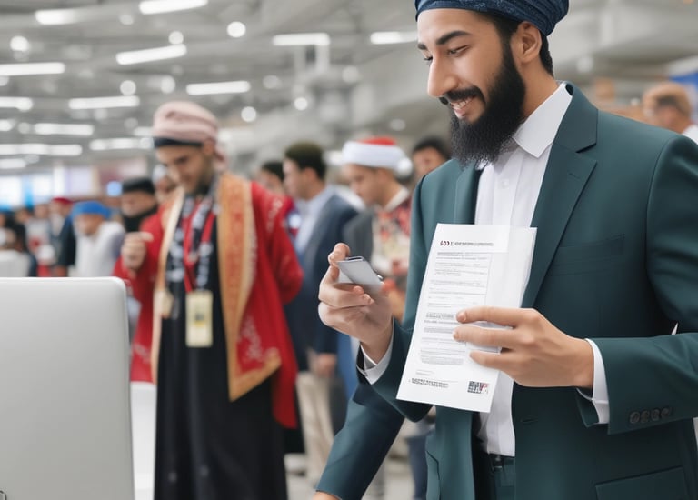 Vibrant cityscape background with a glowing domain name overlay.