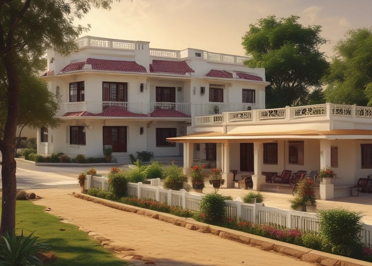 Front view of the PVS Lakshmi Nilayam residential building under construction