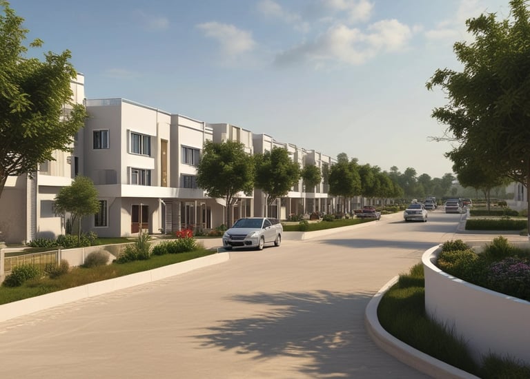 Aerial shot of the PVS Dream Homes site with foundation work in progress