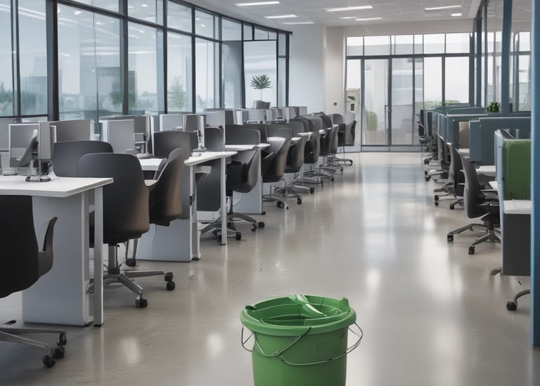 An empty conference room ready for meetings.