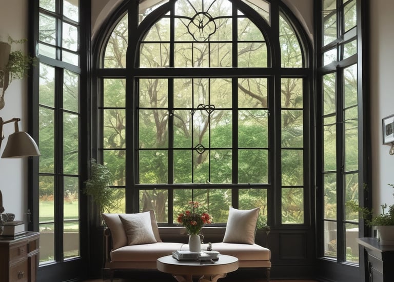 A cozy single-story house with sparkling clean windows and sunlight streaming through.