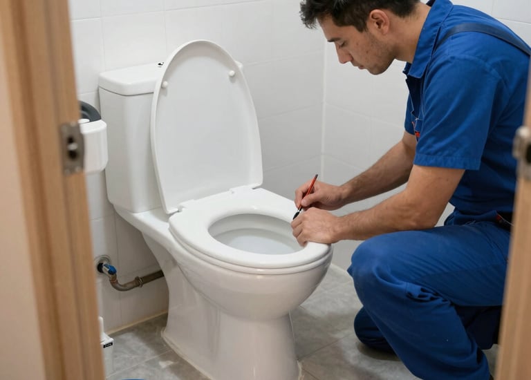 Smiling plumber standing next to a modern water heater unit