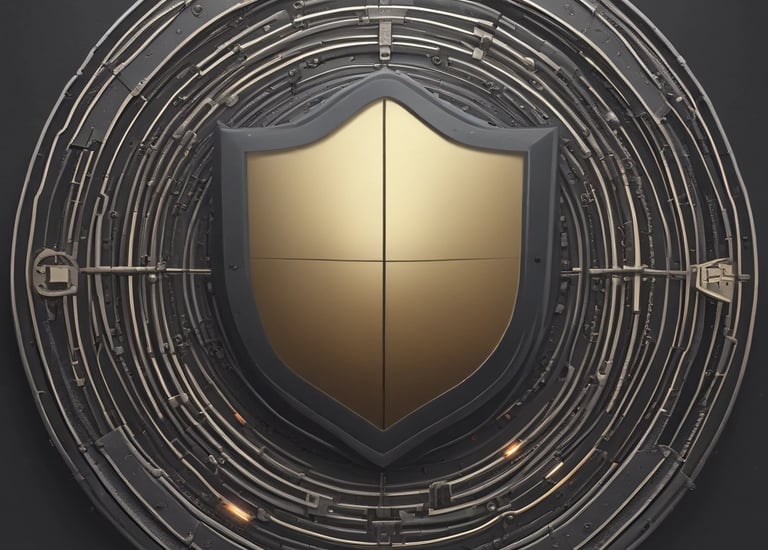 Visual representation of quantum-safe encryption protecting digital documents