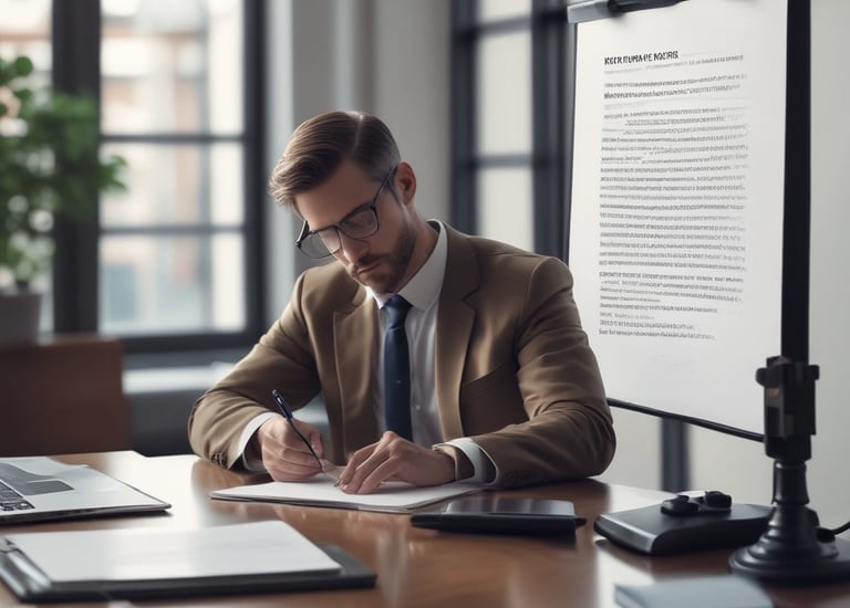 A professional notary public securely notarizing a digital document on a laptop