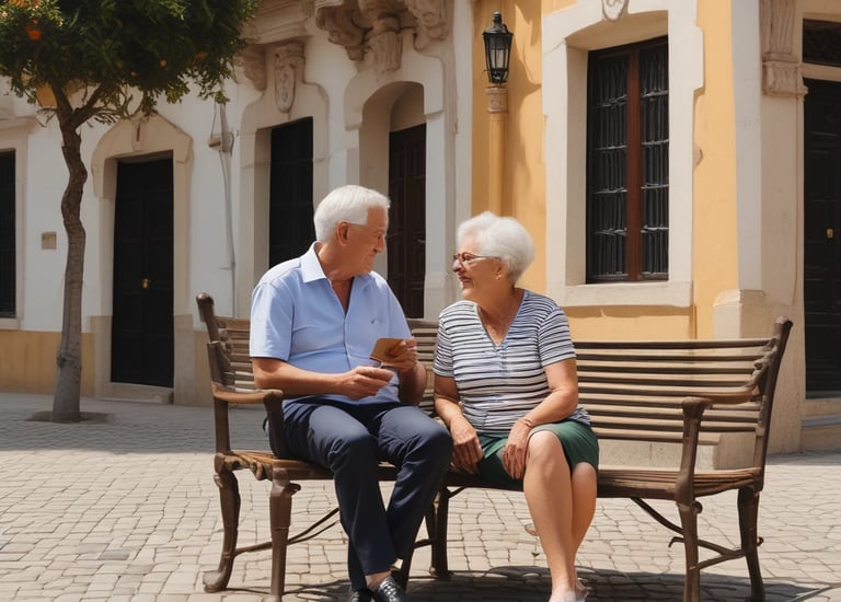 A professional working remotely with a laptop in a sunny café abroad