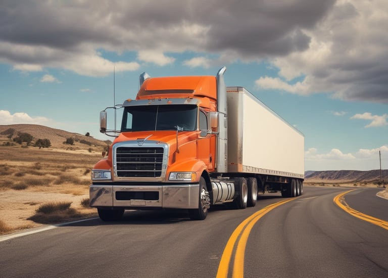 Image showing a delivery truck loaded with industrial goods ready to depart.