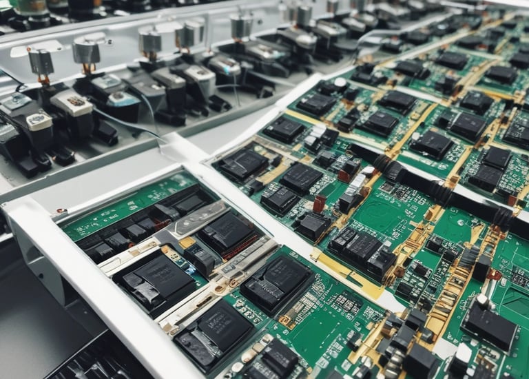 Finished PCBs stacked neatly ready for shipment with quality control tags