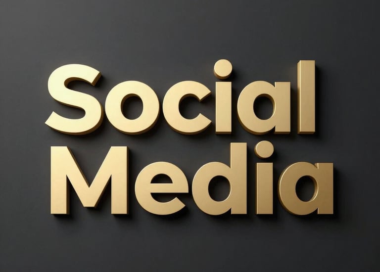 Black and gold branded social media ad campaign visuals.