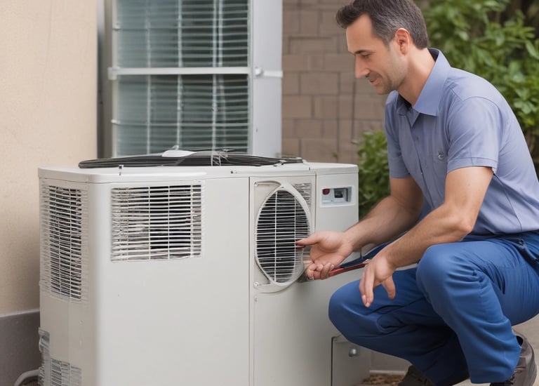 Satisfied customer shaking hands with a saya aircon technician in front of a fridge