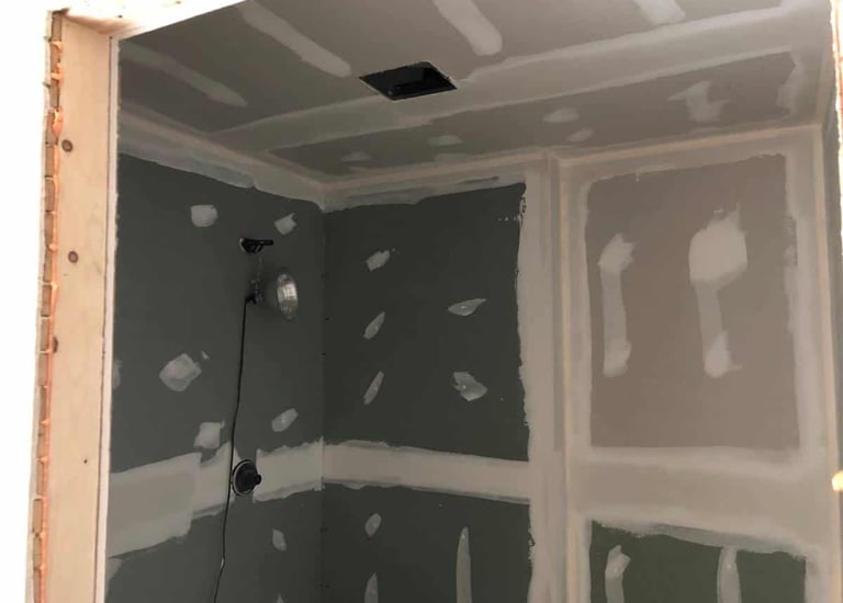 bathroom taping work