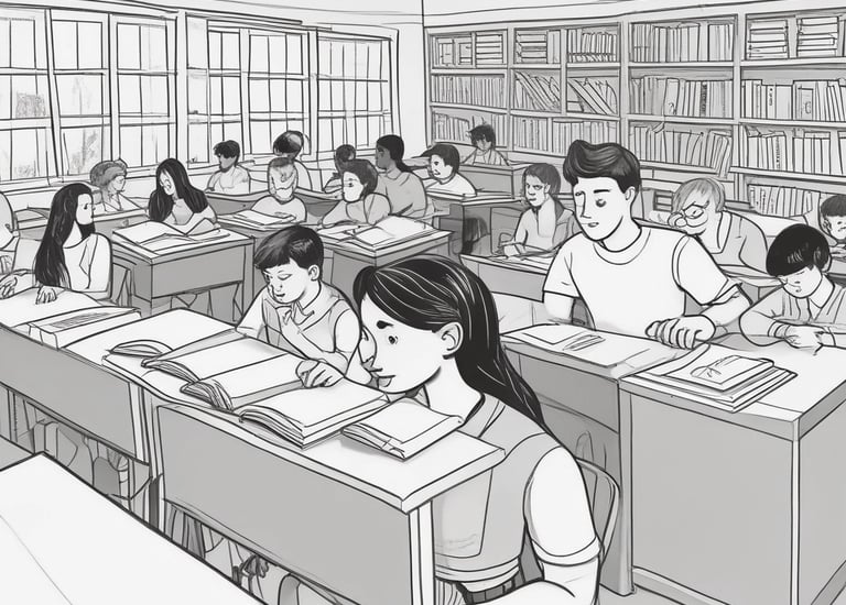 Children attending classes at Vavau High School in a bright classroom.