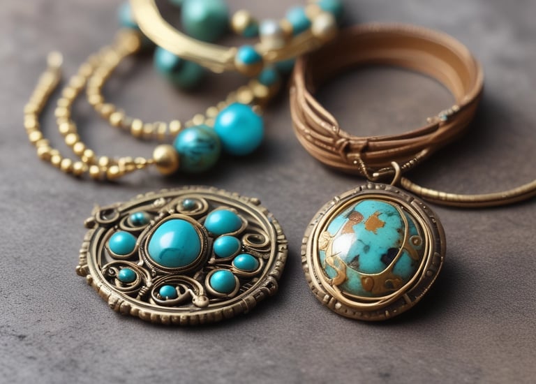 Joyería artesanal de turquesa estilo vintage