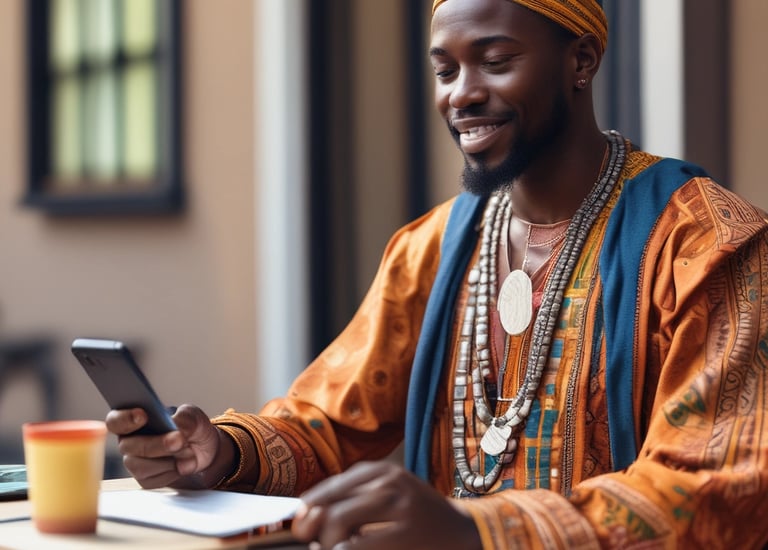 A vibrant team meeting at Blue Sky Clouding Senegal office, collaborating over digital project plans.