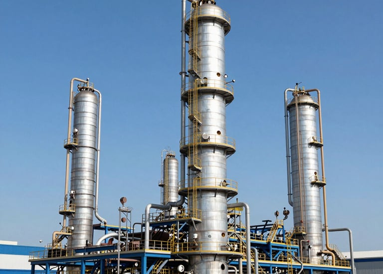Wind turbines and solar panels integrated in an energy infrastructure site.
