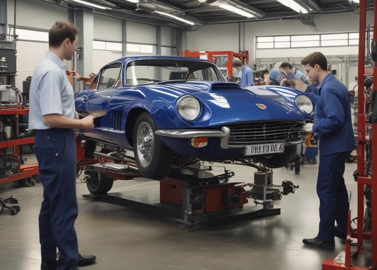 Engineers testing fuel efficiency on the Sterpin Genesis engine.