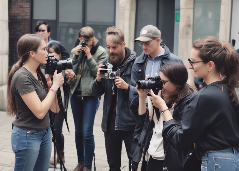 Colorful balloons and decorations at a lively community fair.
