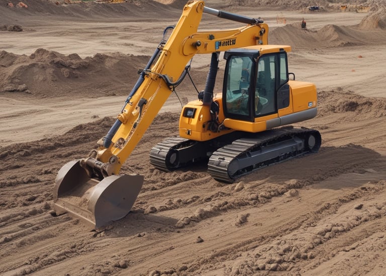 Close-up of durable geotextile fabric rolled out on a construction site.