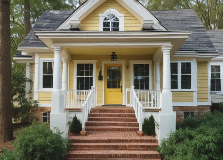 Before and after split image of a commercial building exterior showing clean new paint