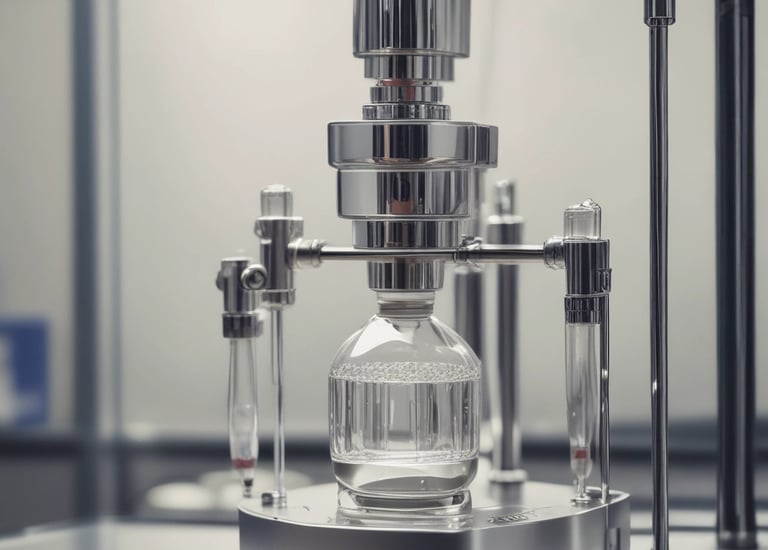 Close-up of a perfumer carefully blending fragrance oils in a bright, airy workshop.