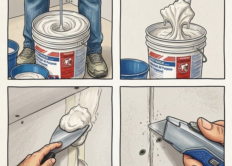 taping steps joint compound types