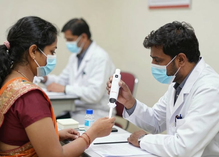 Participants enjoying a nutritious breakfast while health screenings take place.