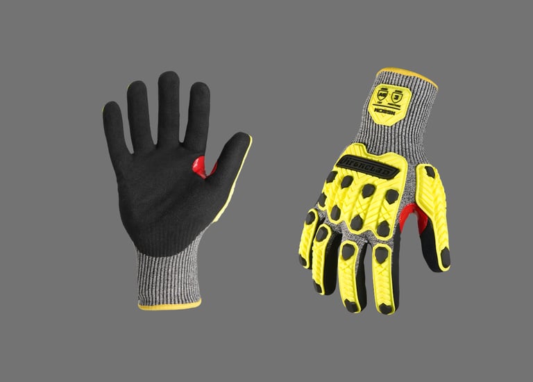 High performance industrial safety gloves for hand protection in hazardous environments
