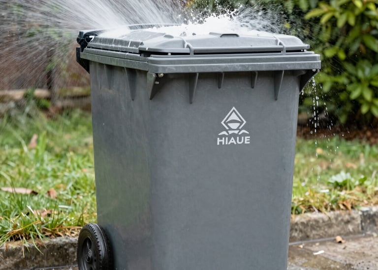 Close-up of a patio surface sparkling after a thorough power wash.