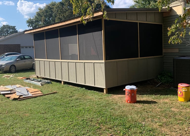 enclosed porch and added screen