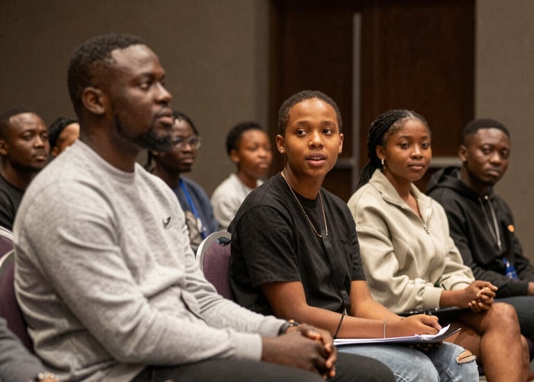 Community leaders and faith representatives in a meeting, planning strategies to reduce alcohol-related harm.