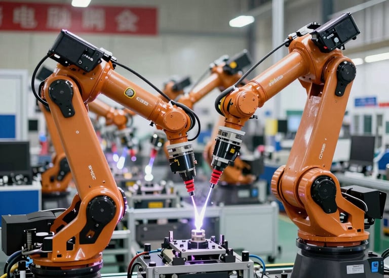 Welding process showing sparks flying as a professional welder joins metal parts.