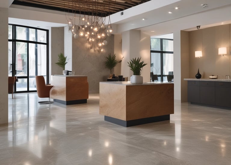 Granite countertops installed in a sleek, contemporary kitchen.