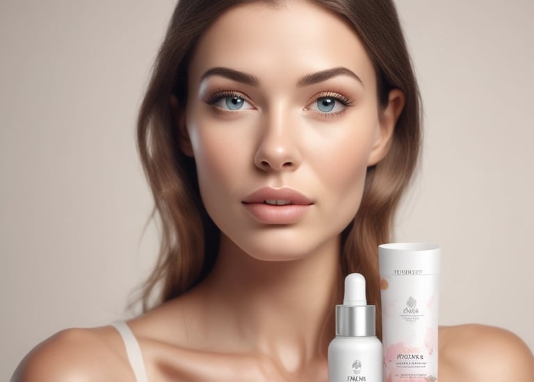 A woman getting a facial mask on her face