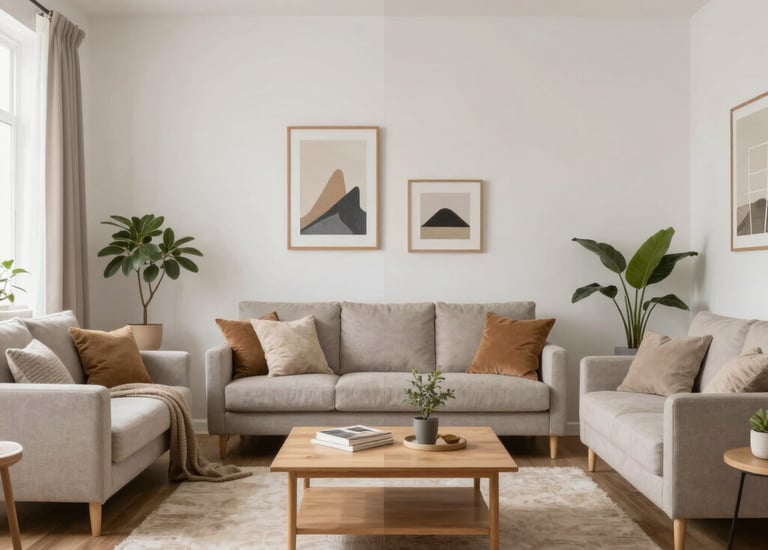 A sleek modern living room bathed in natural light showcasing sharp, vibrant photography.