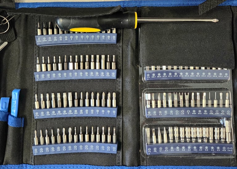 A computer technician's tools to repair laptops and desktops