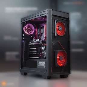 A custom built gamers desktop with GPU